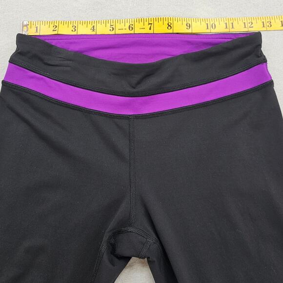 Lululemon Leggings Womens Size 6 Black Purple Run Inspire Crop II - Picture 10 of 11